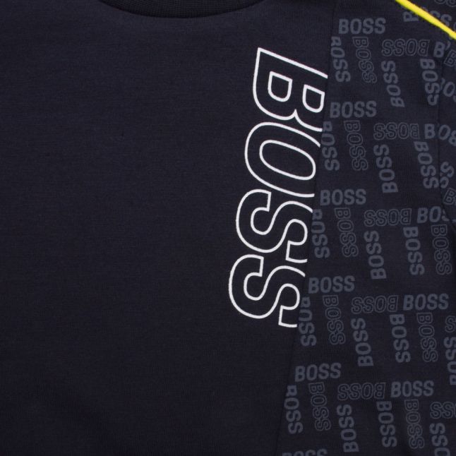 Boys Navy Tonal Logo Detail S/s T Shirt