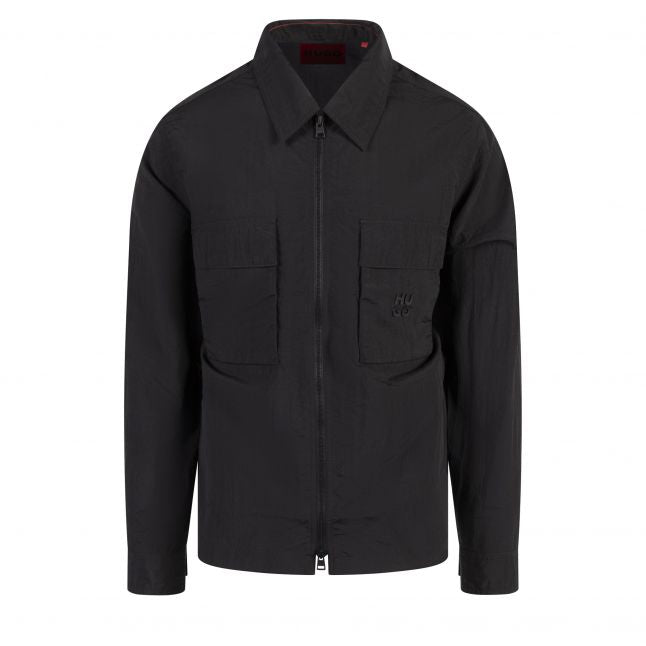 Mens Black Eselio Zip Overshirt