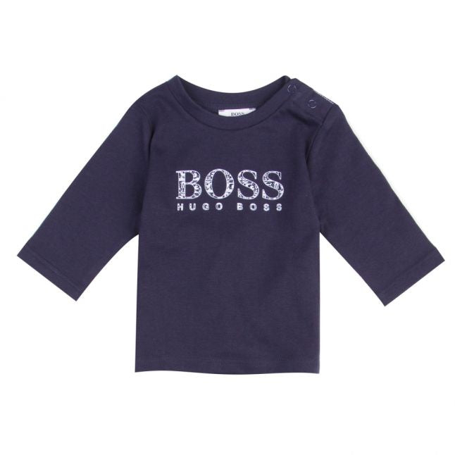 Baby Navy Branded L/s T Shirt