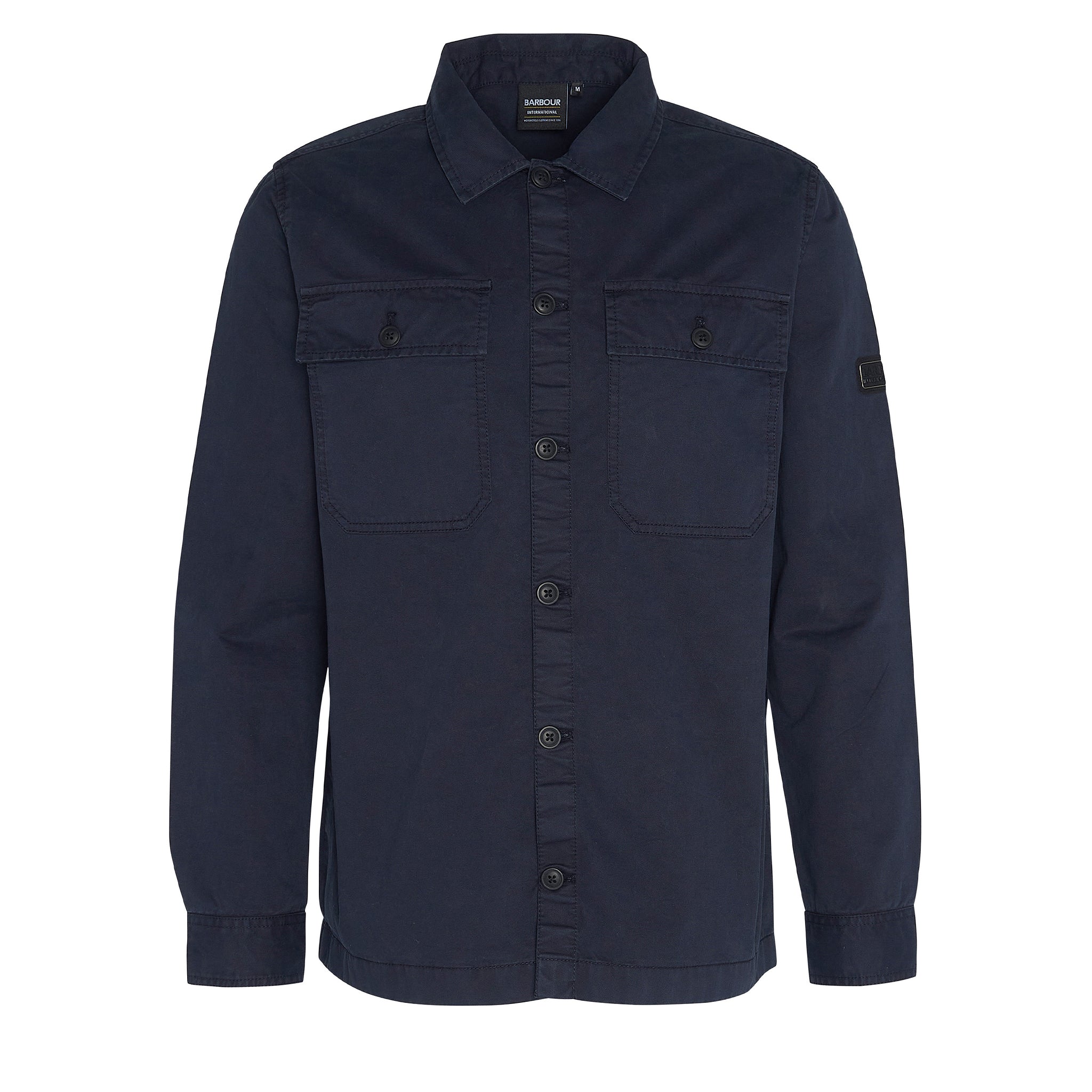 Mens Barbour International Navy Arlo Button Overshirt