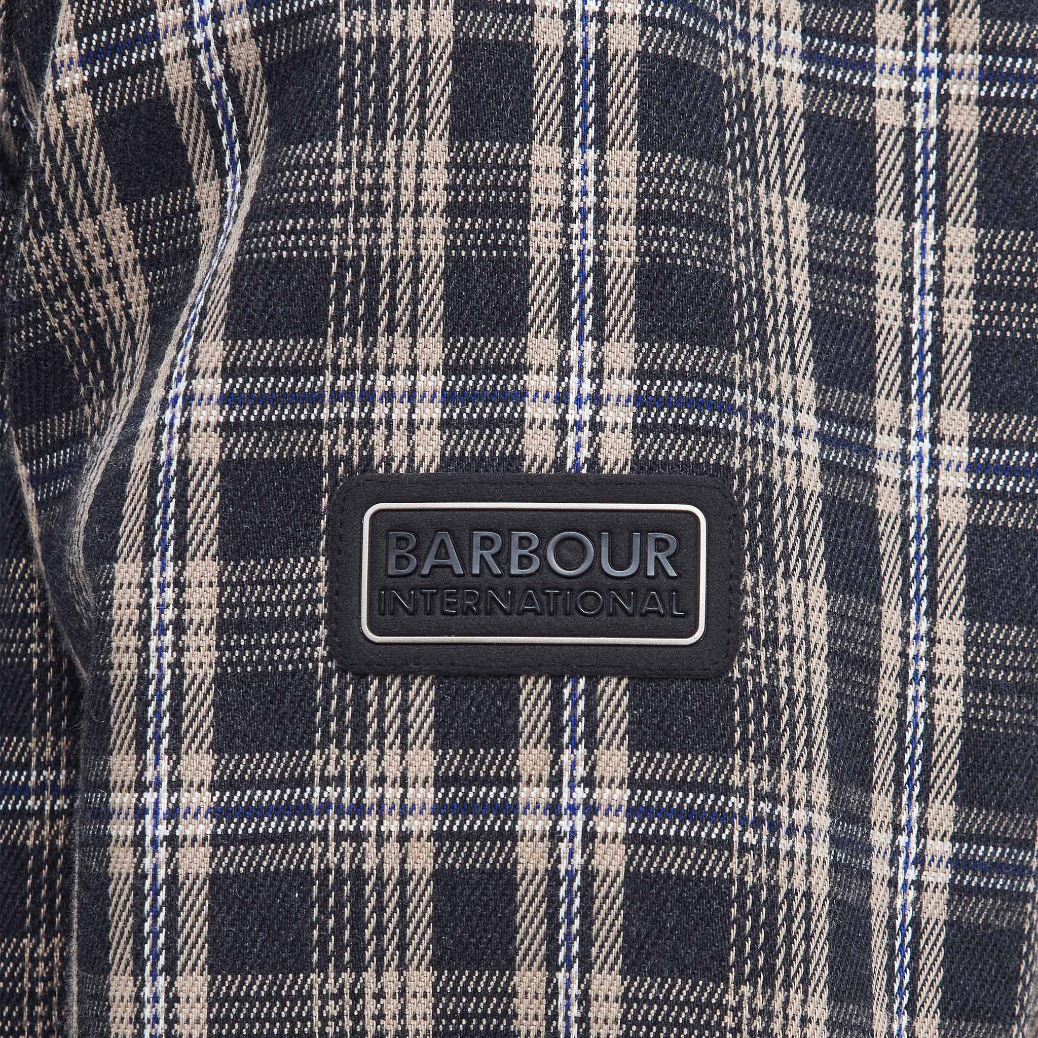 Mens Barbour International Charcoal Mix Phoenix Check Twill Overshirt