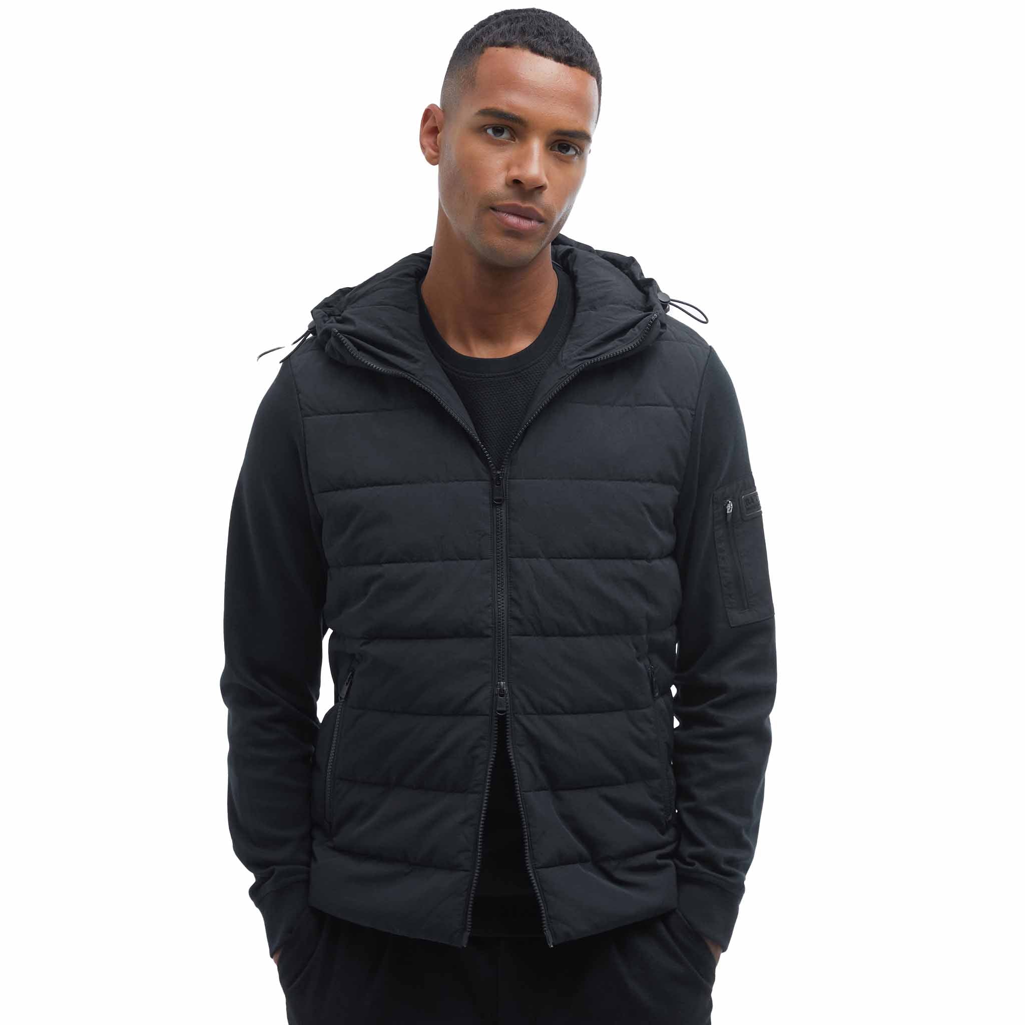 Mens Black Stanley Quilted Hybrid Sweat