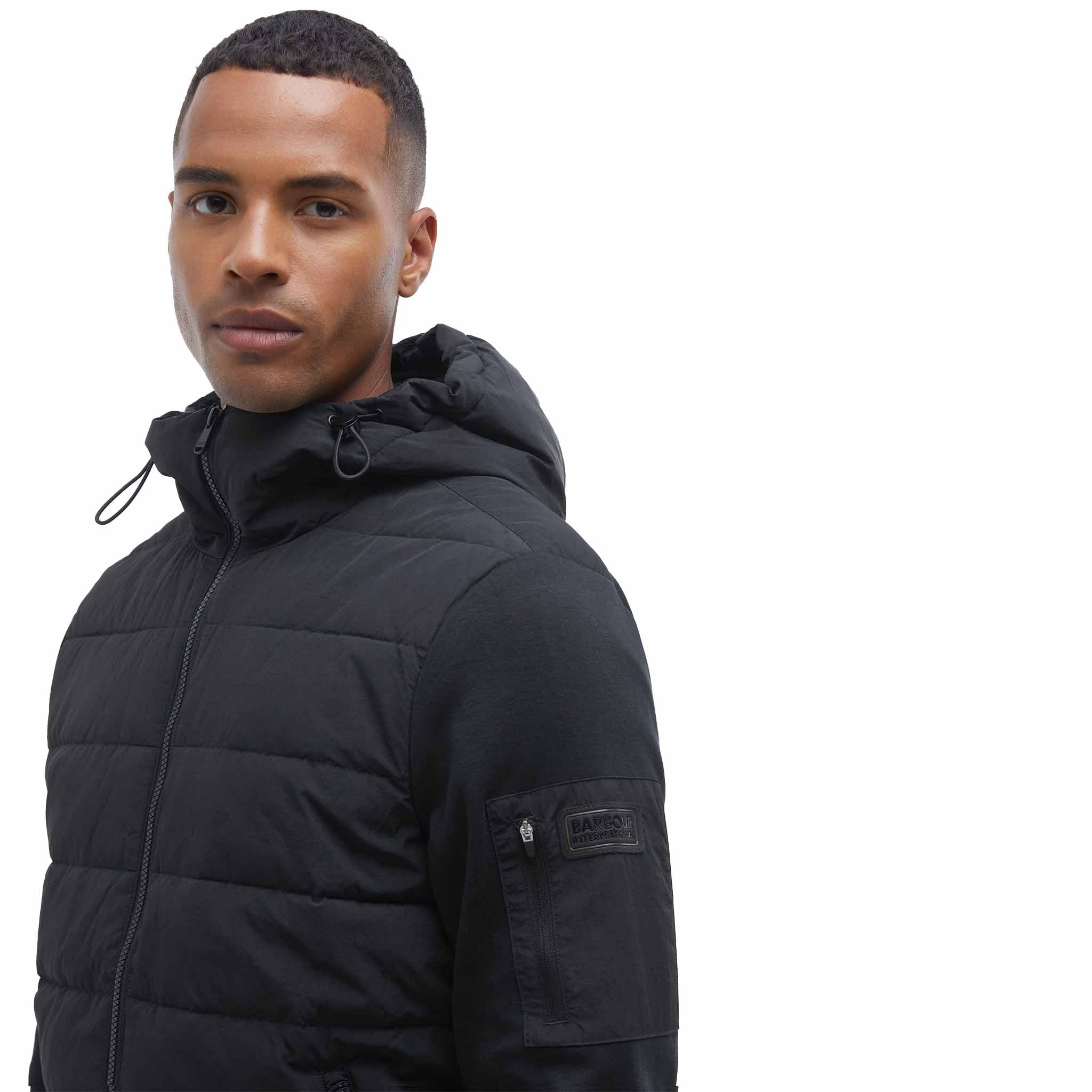 Mens Black Stanley Quilted Hybrid Sweat