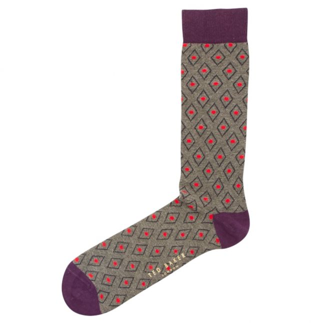 Mens Grey Cobo Diamond Geo Socks