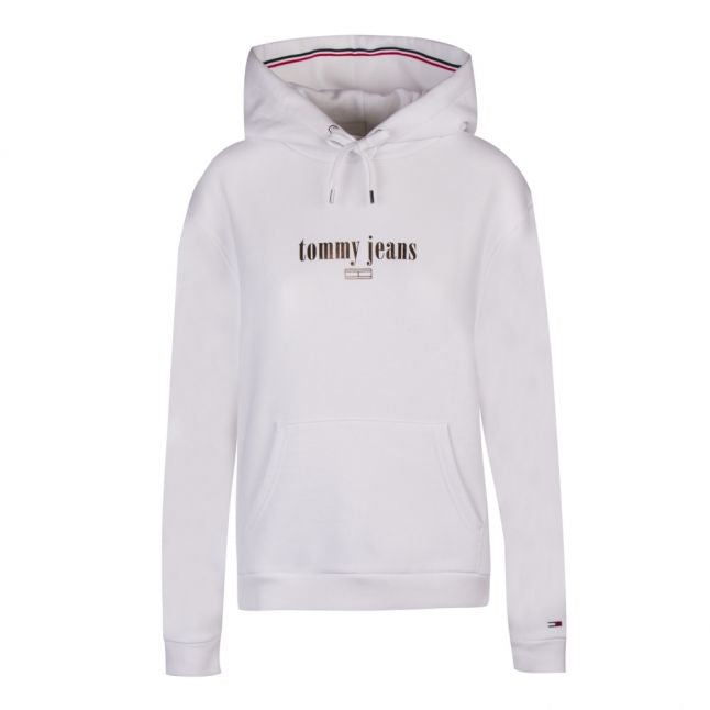 Womens Classic White Metallic Logo Hoodie