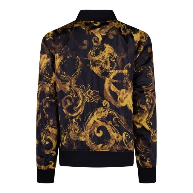 Mens Black/Gold Watercolour Baroque Reversible Jacket