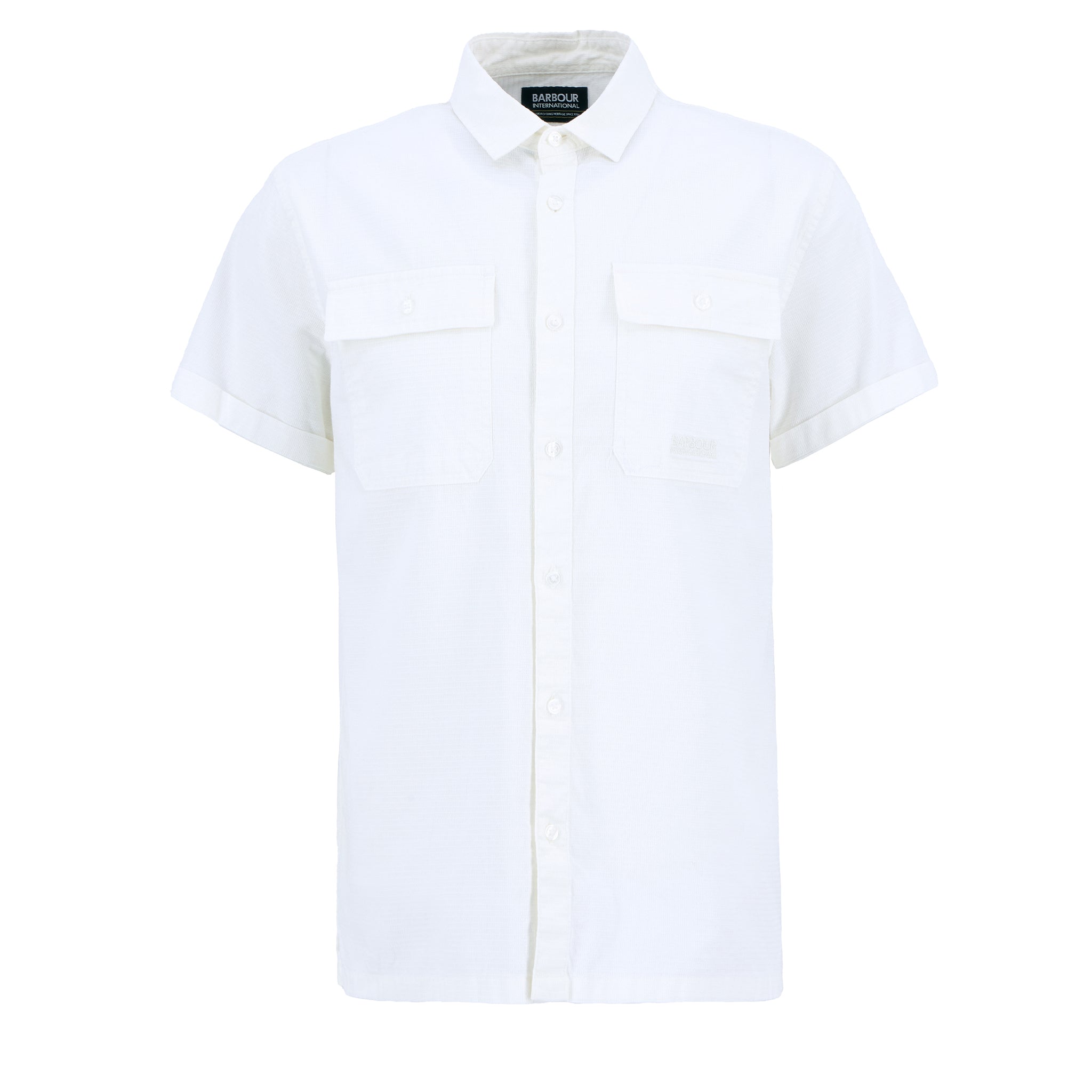 Mens Barbour International Whisper White Joshua Jacquard S/s Shirt