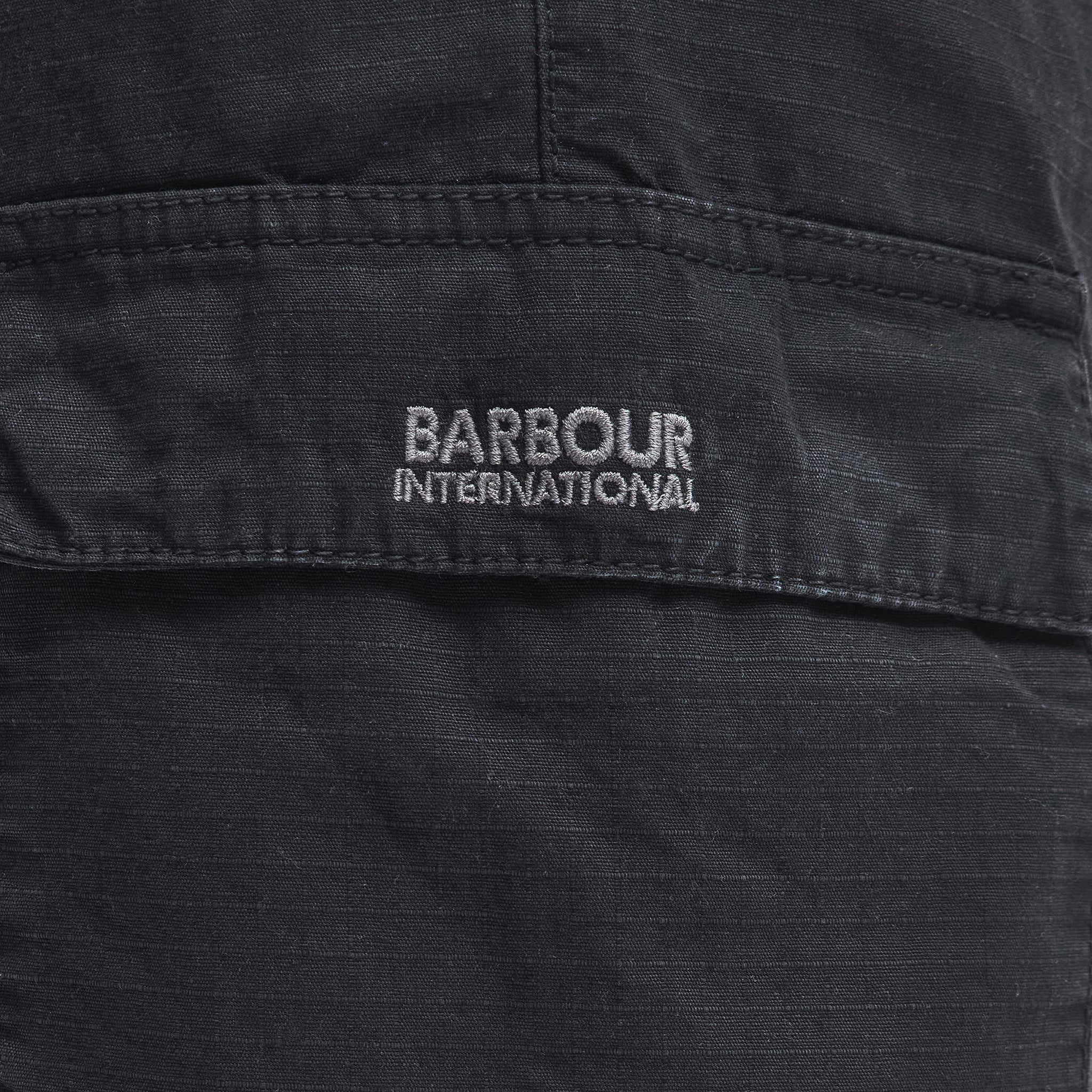 Mens Barbour International Black Ripstop Cargo Trousers