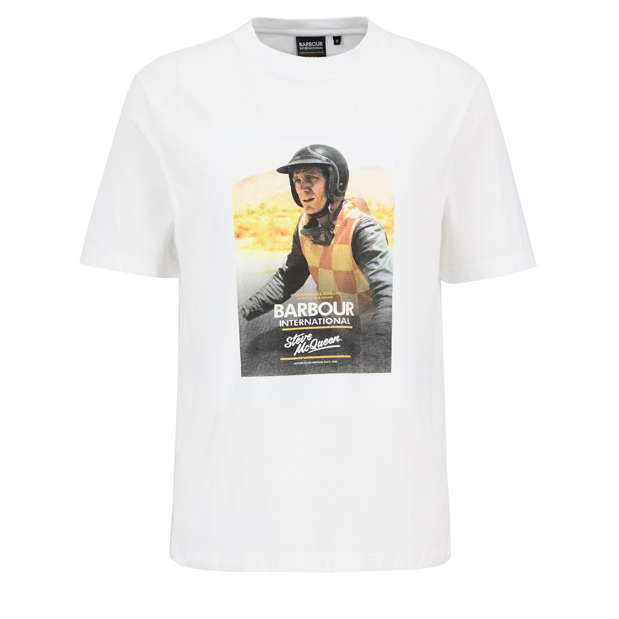 Mens Barbour International Whisper White Nicholl SMQ Graphic S/s T Shirt