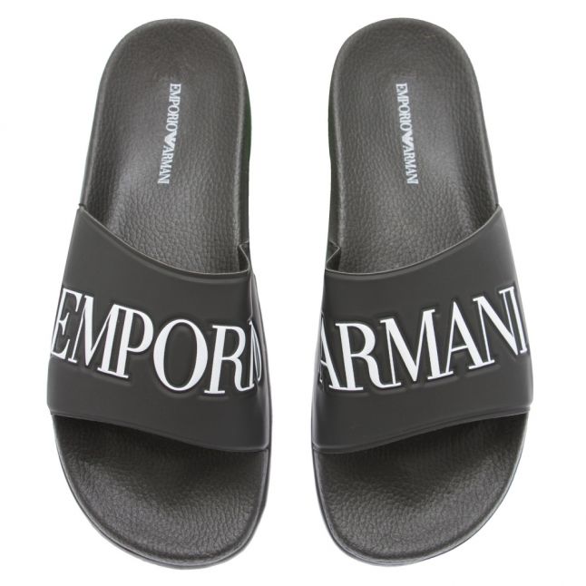 Mens Black Logo Slides