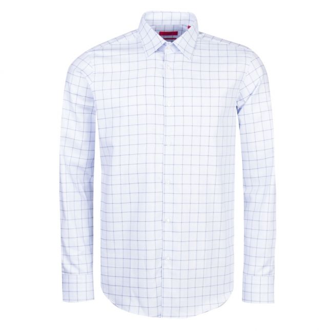 Mens Light Blue Venzo Check Regular Fit L/s Shirt