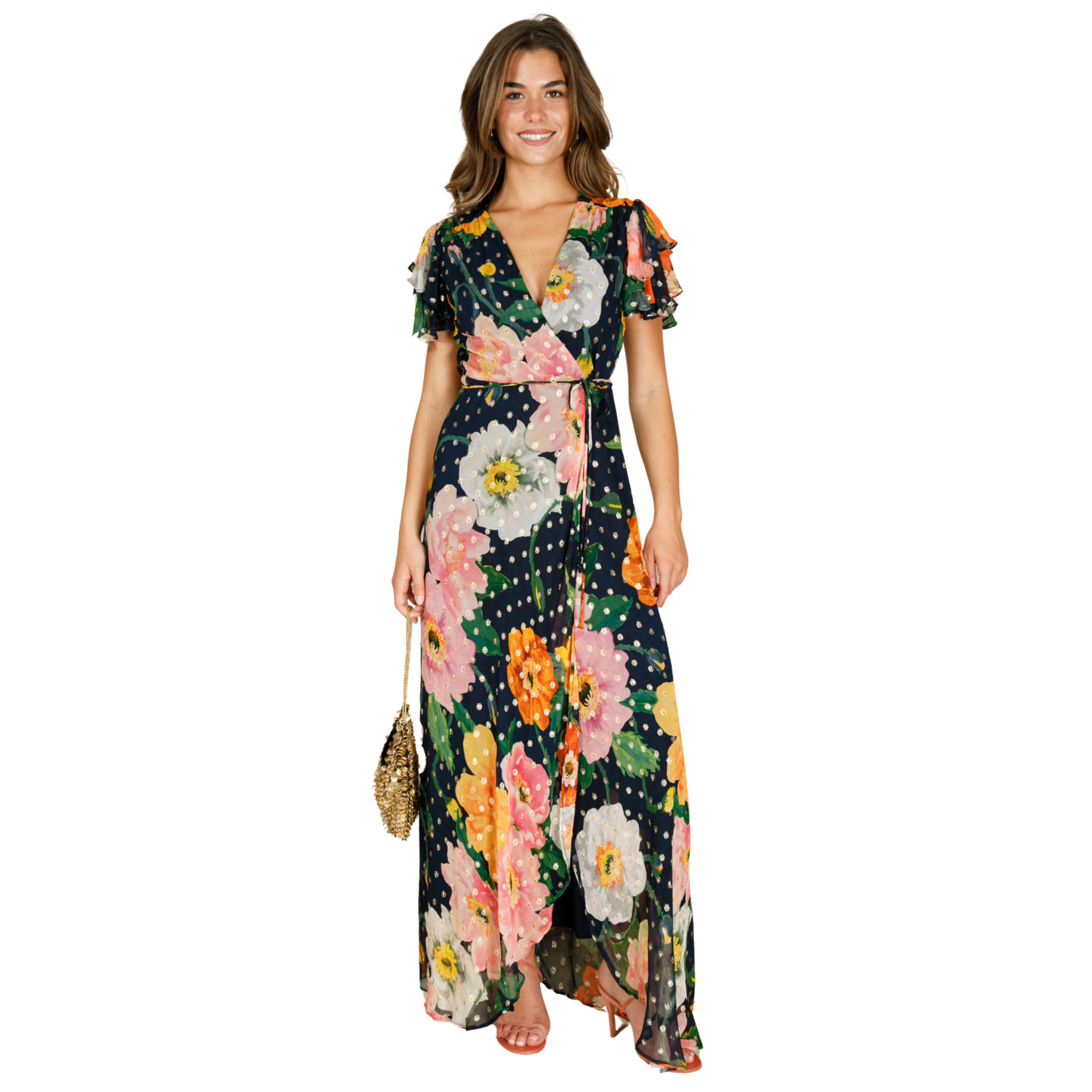 Womens Hope & Ivy Floral Multi The Marlene Wrap Dress