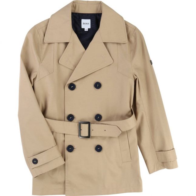 Boys Natural Belted Trench Coat