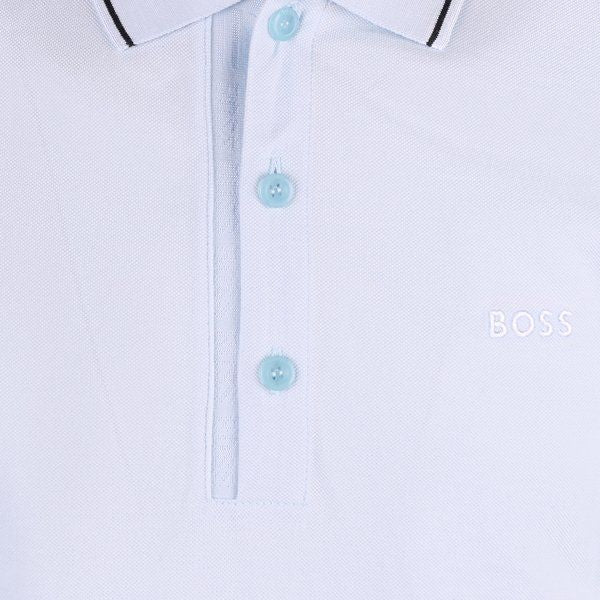 Mens Open Blue Paule 4 Slim S/s Polo