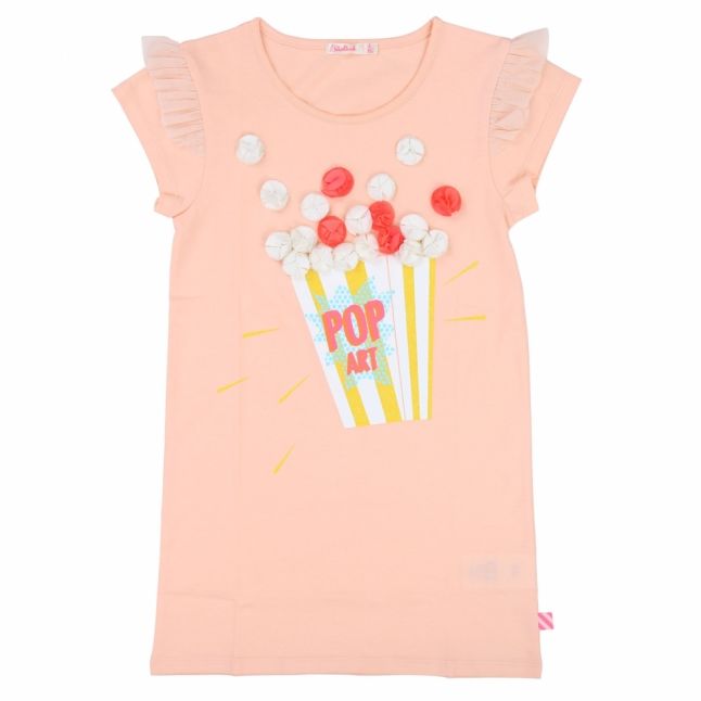 Girls Raspberry 3D Popcorn T Shirt Dress