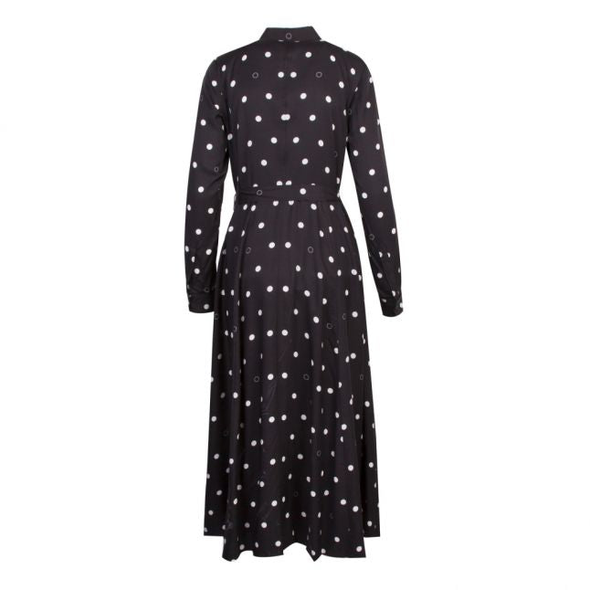 Casual Womens Black Elkas Polka Dot Midi Dress