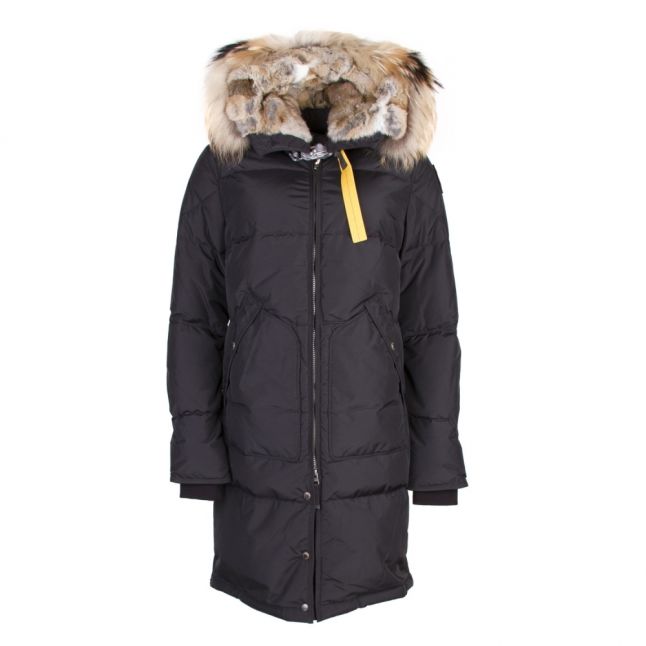 Womens Black Long Bear Hooded Coat