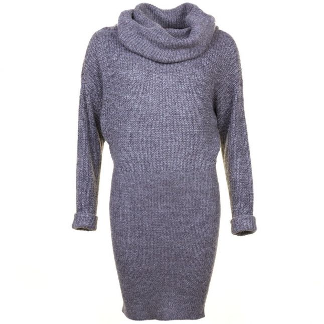 Womens Dark Grey Melange Vimatchi Rollneck Knitted Dress