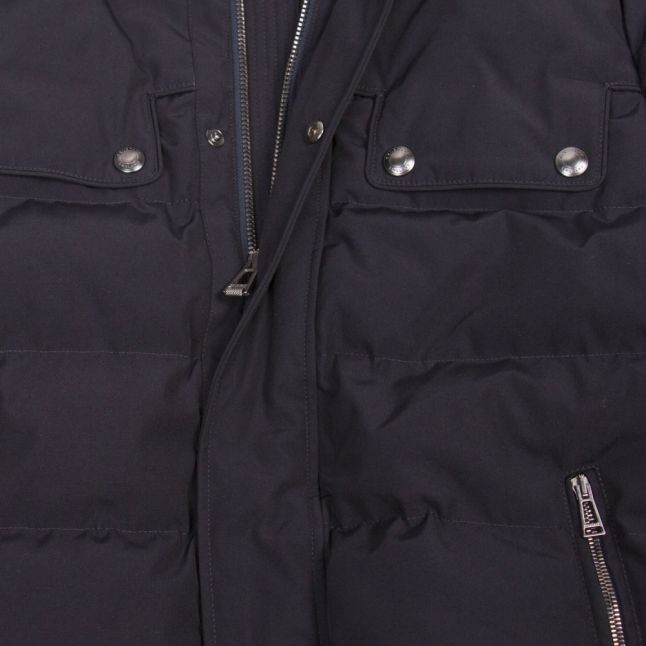 Mens Dark Navy Ridge Padded Hooded Jacket