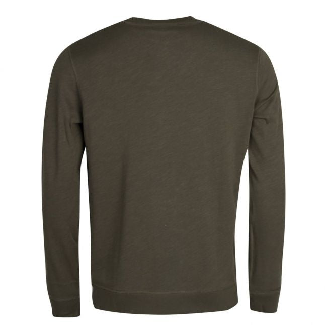 Mens Green Fleece Crew Sweat Top