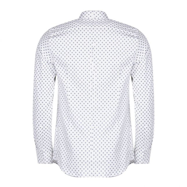 Mens White Hillgat Geo L/s Shirt