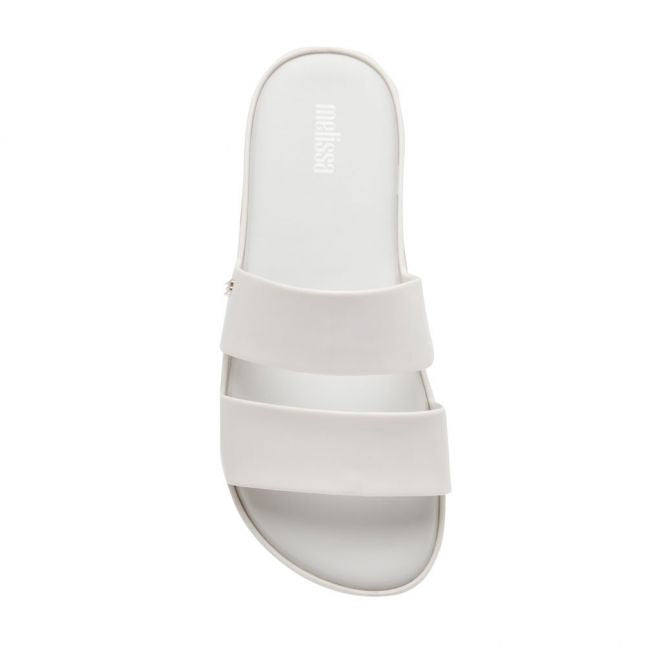 Womens White Colour Pop Slides