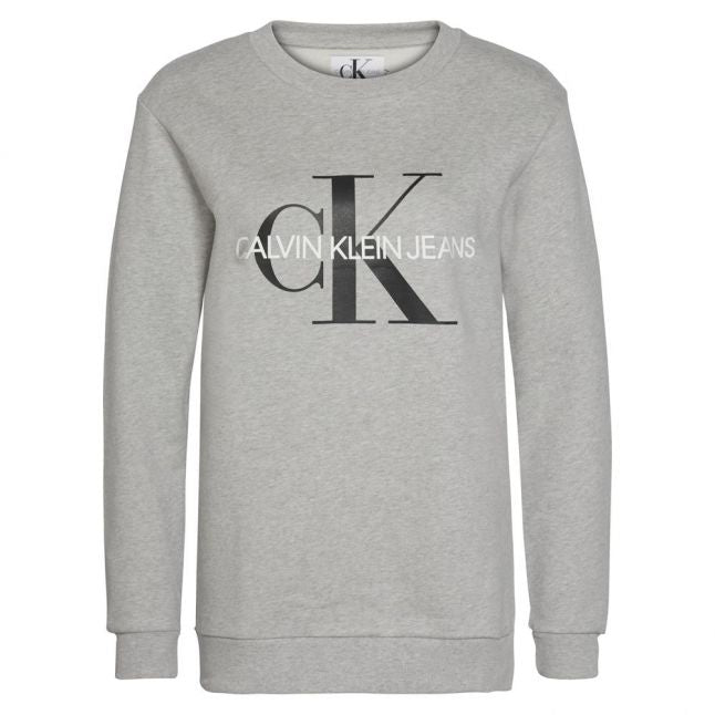 Womens Grey Monogram Logo Sweat Top