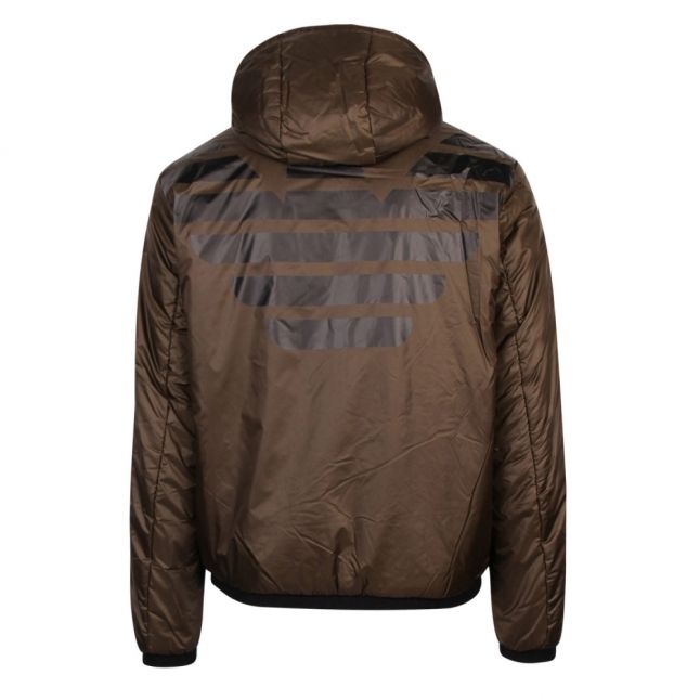 Mens Khaki Printed Eagle Padded Jacket