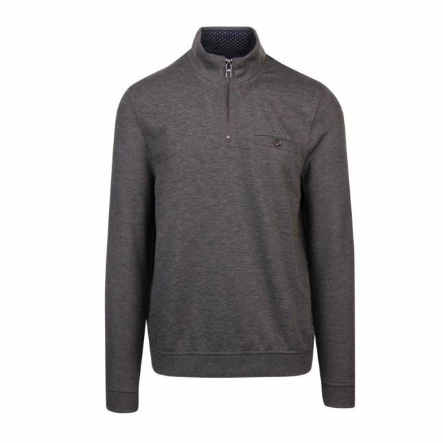 Mens Charcoal Muggie Half Zip Sweat Top