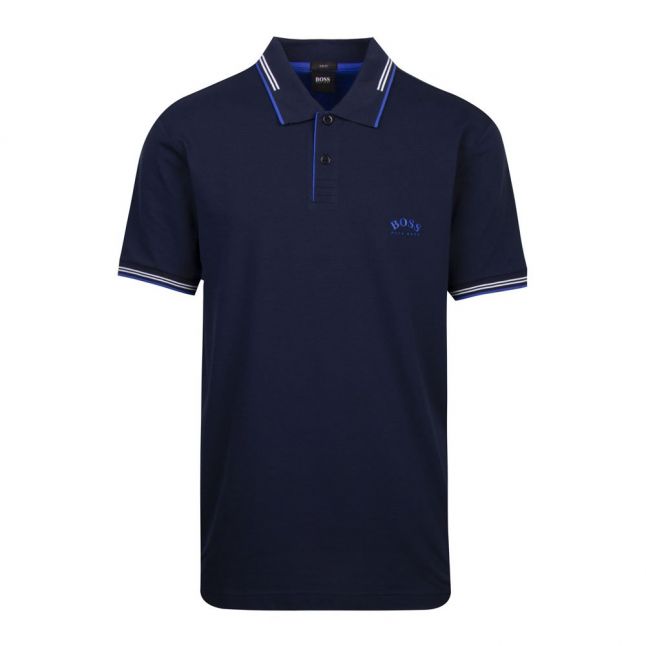 Athleisure Mens Dark Blue Paul Curved Slim Fit S/s Polo Shirt