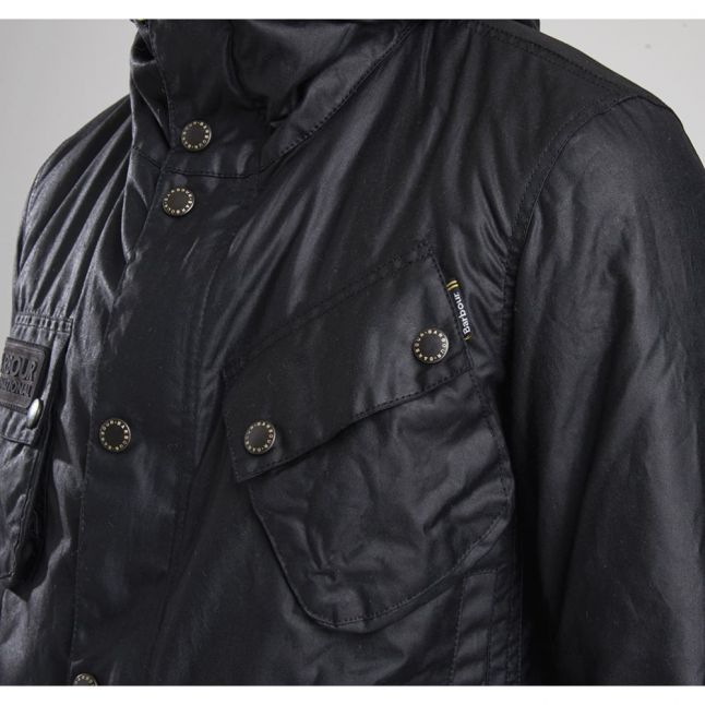 Mens Black Fog Waxed Parka