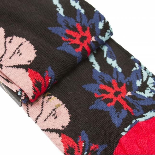 Mens Black Dorral Floral Socks