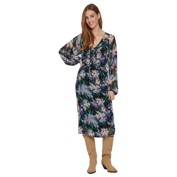 Womens Black Uma Vidaliana Floral Midi Dress