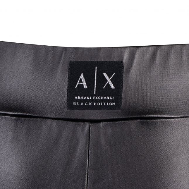 Womens Black Pleather Leggings