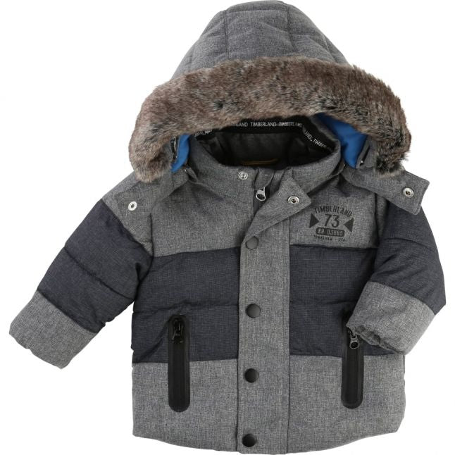 Baby Grey Fur Lined Hooded Jacket