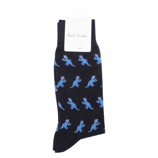 Mens Navy Dino Jacquard Socks