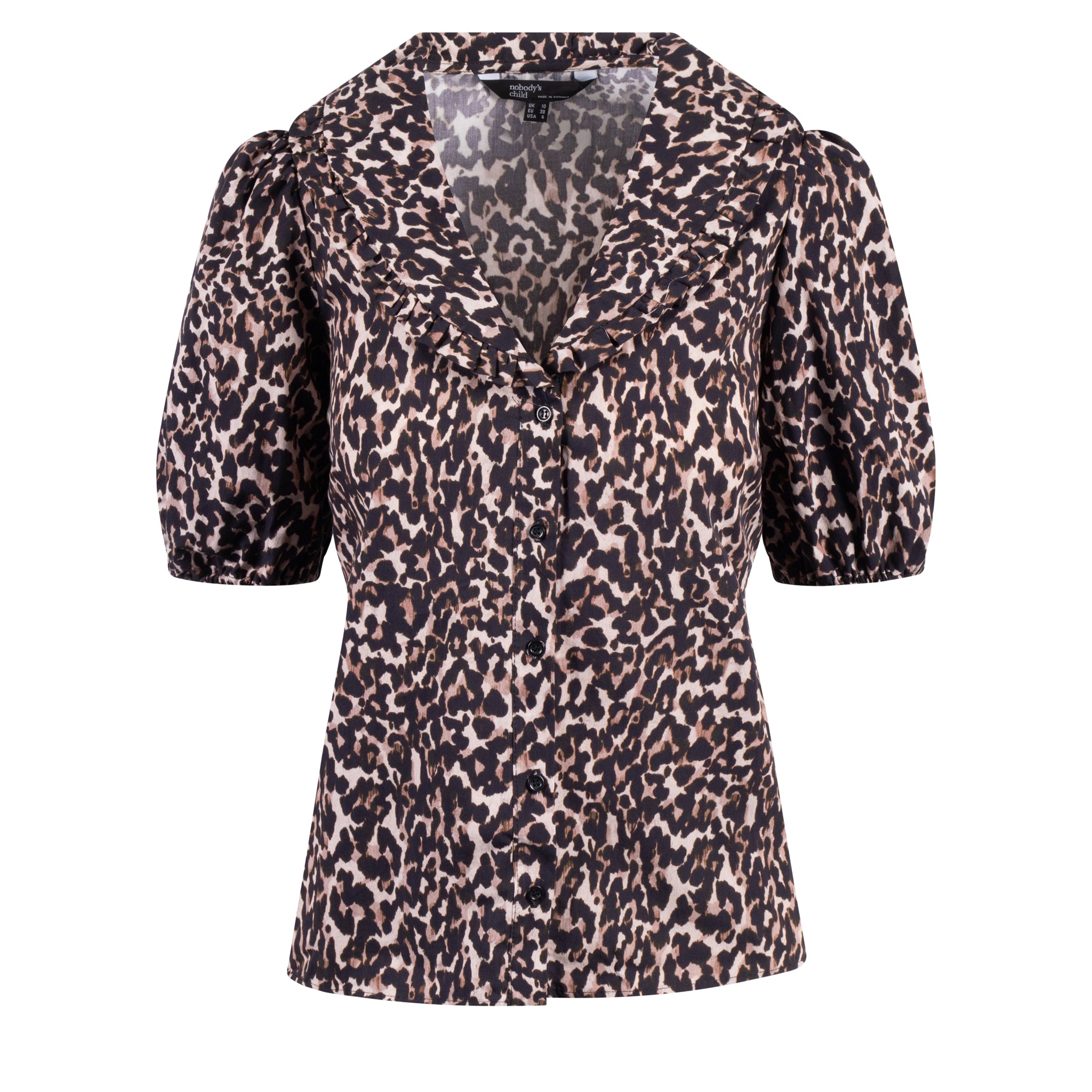 Womens	Brown Emmie Leopard Blouse