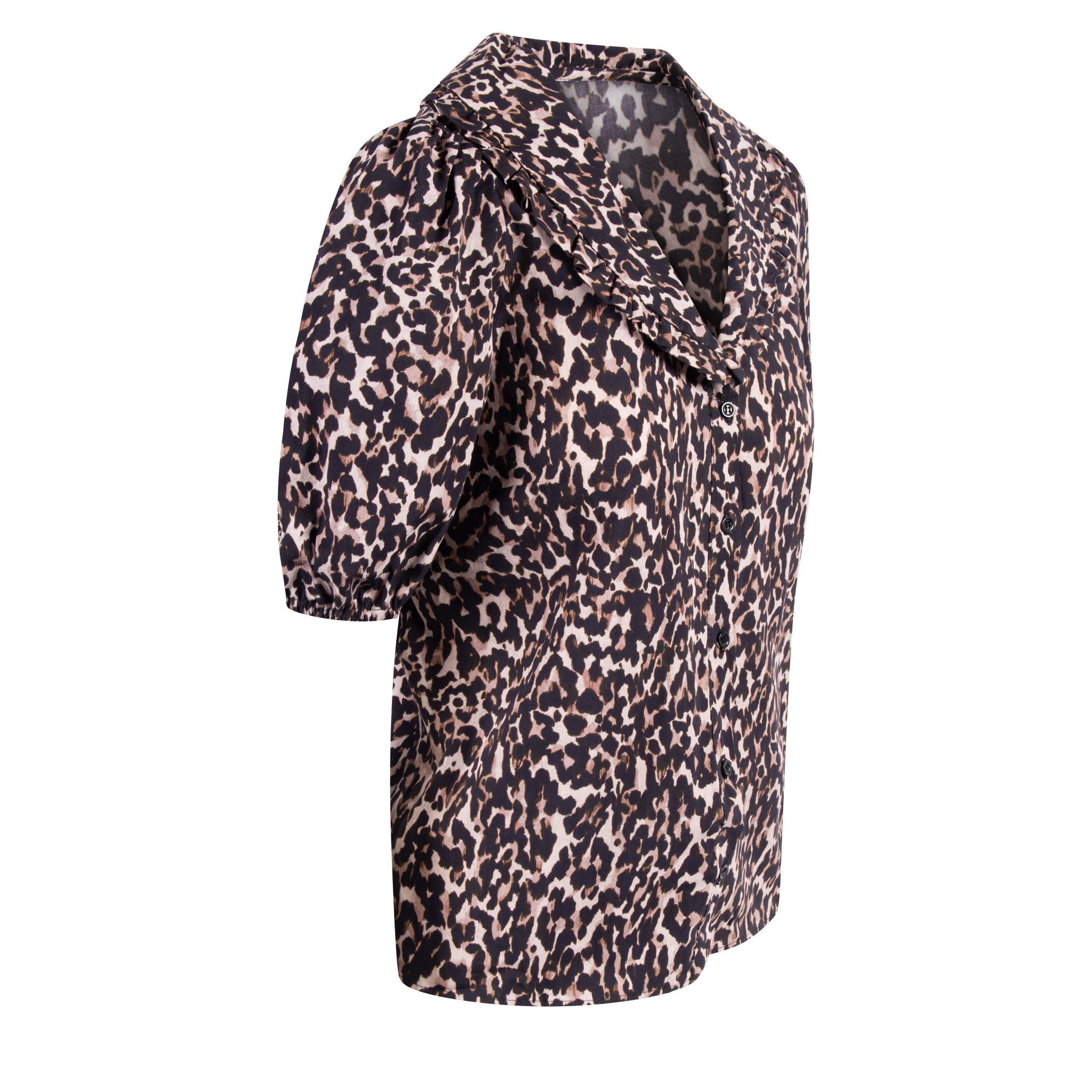 Womens	Brown Emmie Leopard Blouse