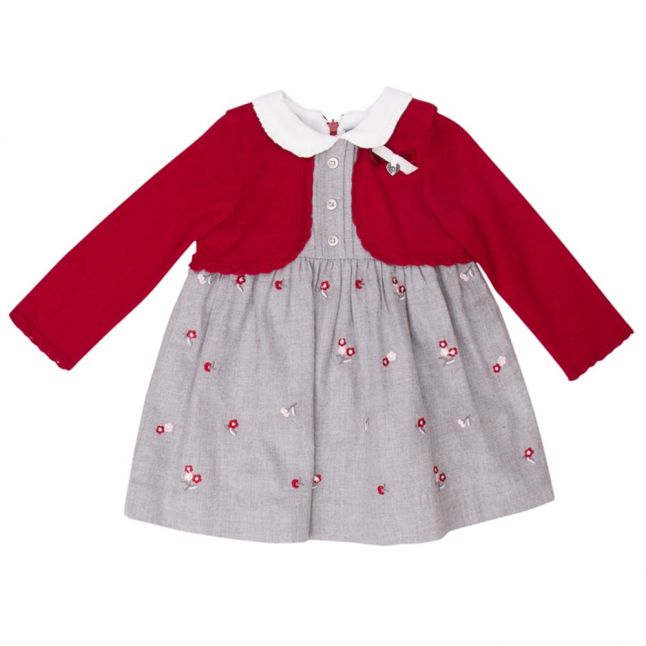 Baby Maroon Embroidered Dress