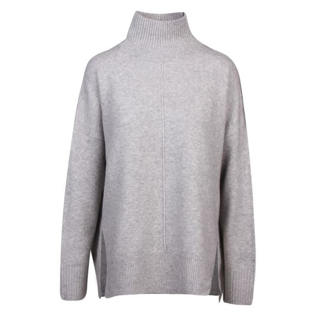 Womens Light Grey Melange River Chari Knits High Neck Jumper