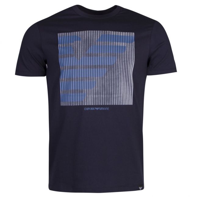 Mens Navy Logo Box S/s T Shirt