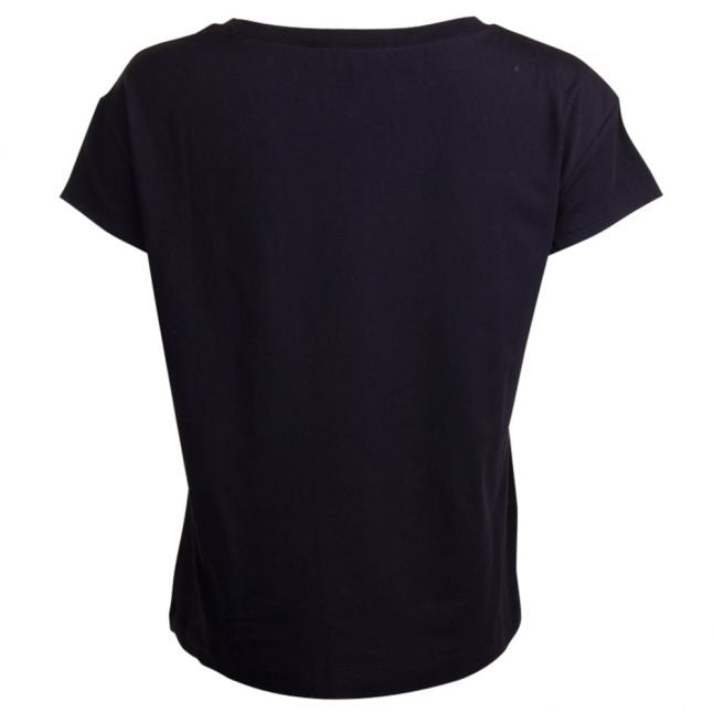 Womens Black Ribbon Tie S/s T Shirt