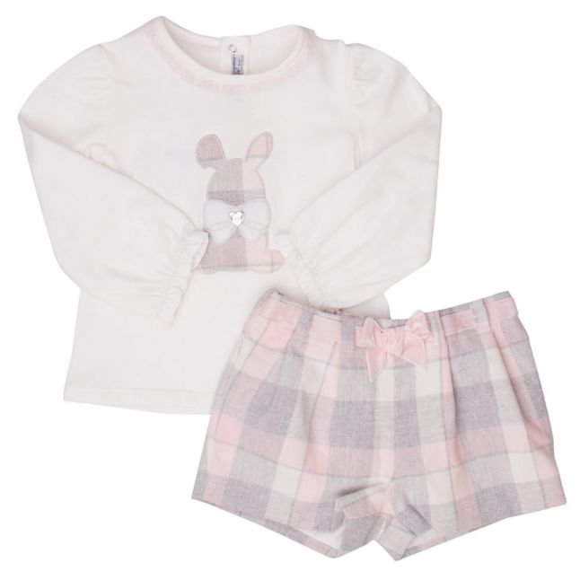 Baby Grey Plaid Shorts Set