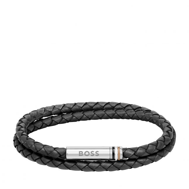 Mens Black Ares Double Braid Bracelet