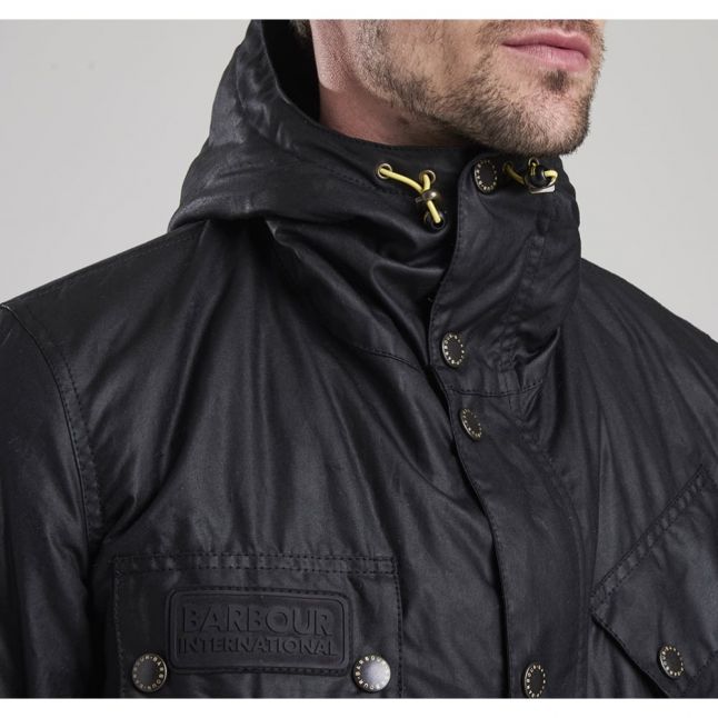 Mens Black Fog Waxed Parka