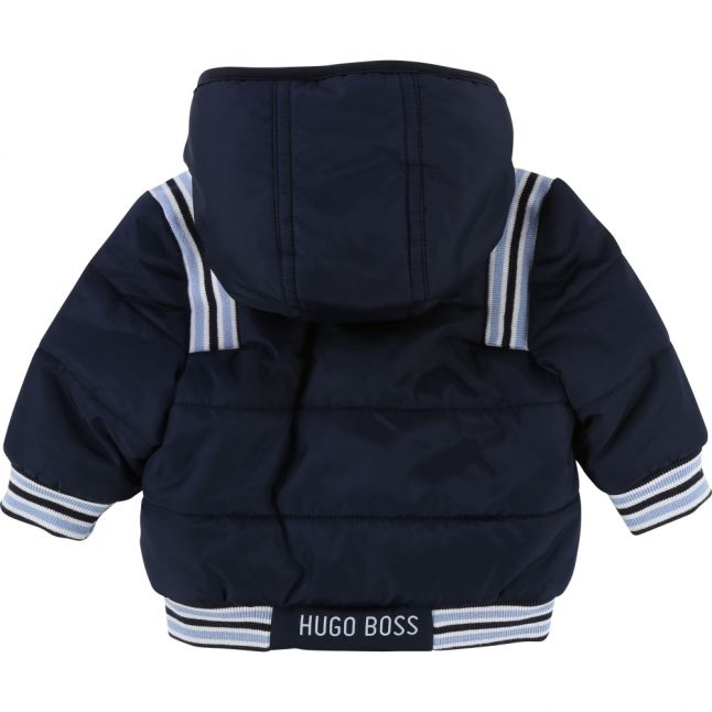 Baby Navy Padded Hooded Coat