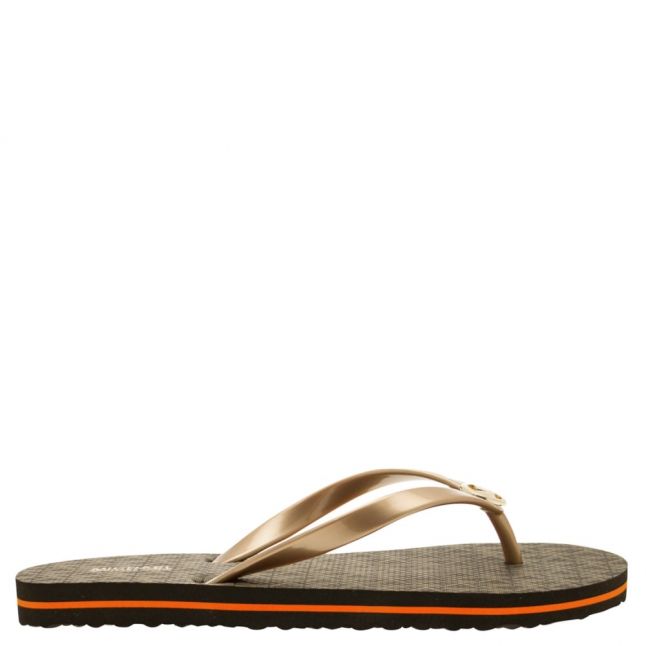 Womens Brown MK Flip Flops