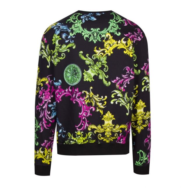 Mens Black Multi Baroque Crew Sweat Top