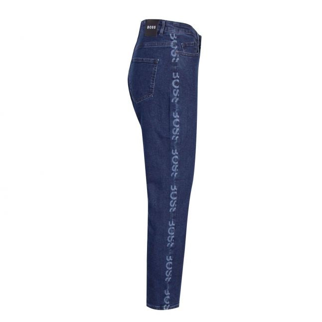 Womens Dark Blue Logo Regular 1 Jeans