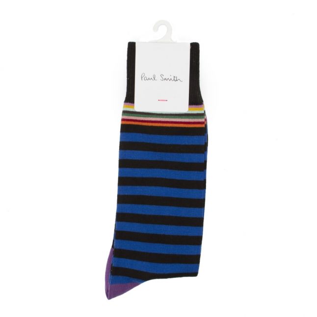 Mens Black Multi Top Stripe Socks